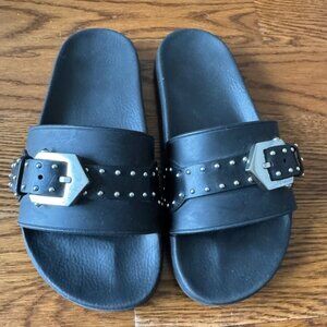 Givenchy Black Rubber Slides
